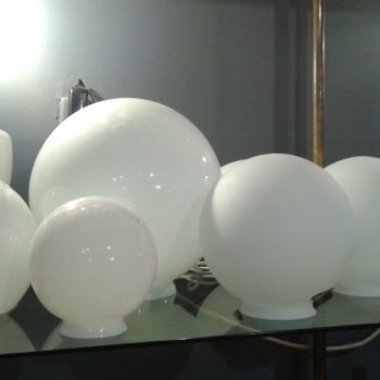 Various Frosted & Milk Glass Globes