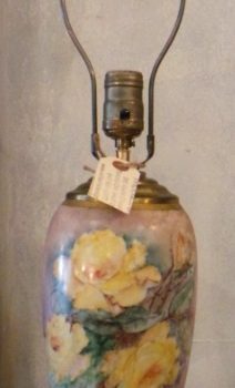 1930’s Porcelain Lamp w/ Rose Motif