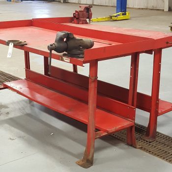 Red Steel Industrial Factory Bench