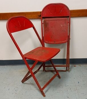 Pair Red Folding Chairs