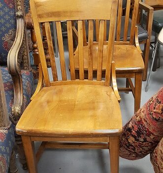 Pair Maple Courtroom Chairs