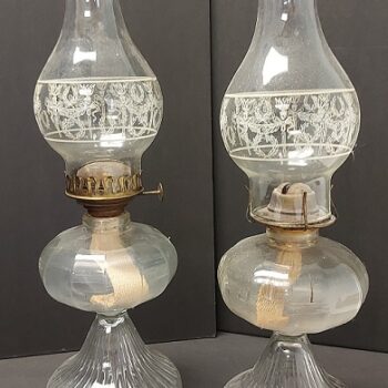 Antique Oil Lamps Pair