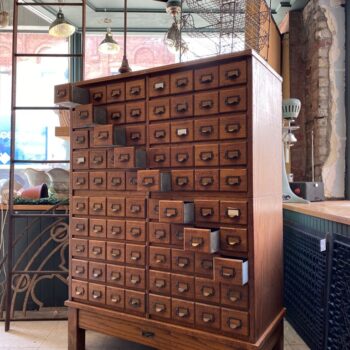 80 Drawer Oak Card Catalog Cabinet