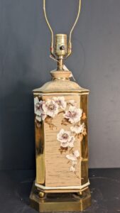 Deco Beige and Gold Ceramic Lamp
